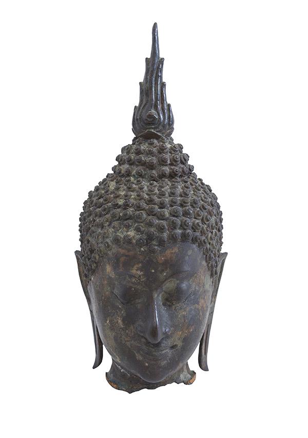 Antique Thai Bronze Buddha Head Fragment (1 of 9)