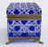 Rare Blue Baccarat Ormolu Faceted Casket Jewelry Box - 5
