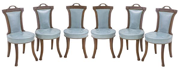 Six Regency Style Leather Dining Chairs (1 of 9)