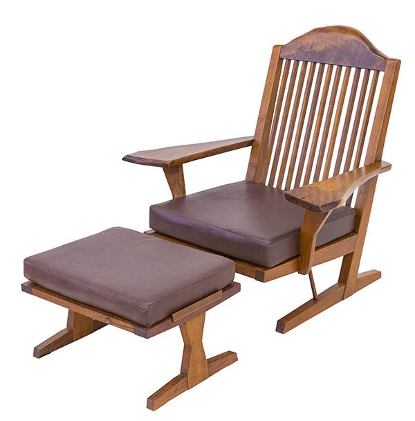 Nakashima Inspired Lounge Chair and Ottoman (1 of 12)