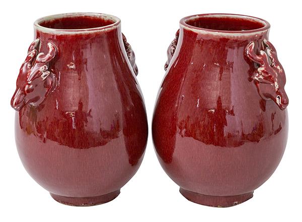 Pair of Chinese Porcelain Monochrome Glazed Vases (1 of 9)