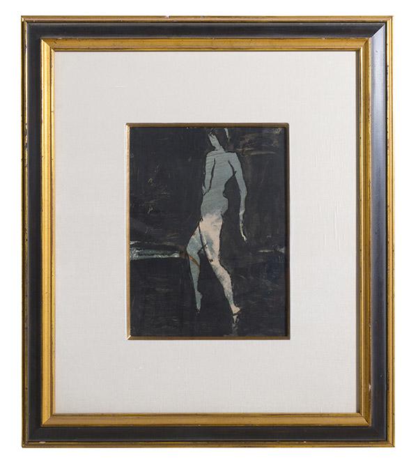 Jens Jensen Attribution (1895-1978) Mixed Media: Mixed media on paper, untitled, nude. Not visibly signed. 13 x 10 sight.