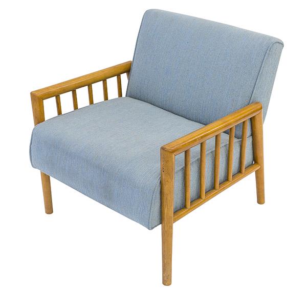 TH Robsjohn Gibbings Lounge Chair: Lounge Chair, widdicomb, United Kingdom/ USA 1955. Mahogany, upholstery