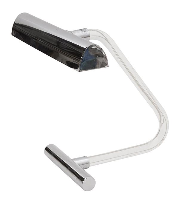 Peter Hamburger Desk Lamp: Desk lamp, "Crylicard" collection, George Kovacs, 1970. Chrome plated metal, Lucite. 14w x 13d x 13 1/2h.