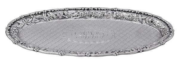 Rare Loring Andrews "Castle" Pattern Sterling Card Tray (1 of 8)