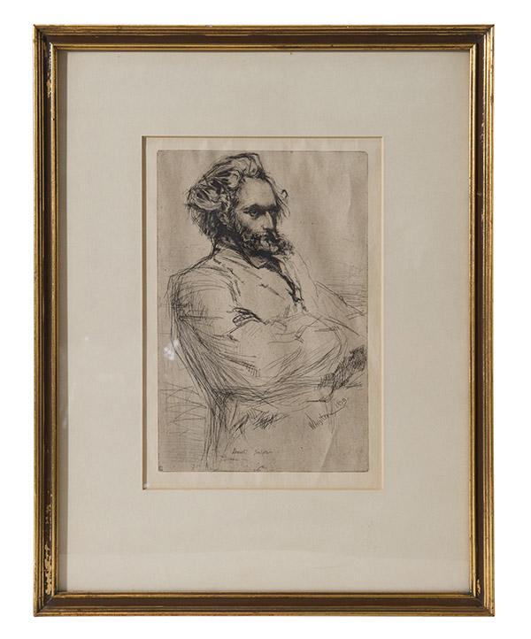 James Abbott McNeil Whisler (1834-1903) Etching: Etching on paper, 1859. Signed and dated in plate. 9 3/4 x 6 1/2 sight.