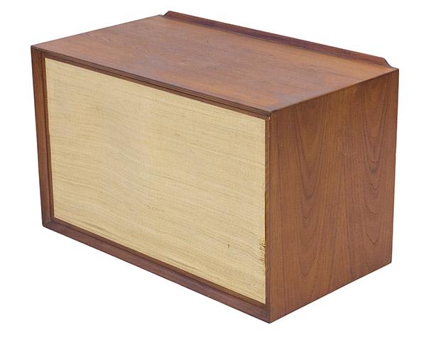 Rare Arne Vodder Speaker: Custom cabinet with original speaker, Sibast, Denmark 1960. Teak, canvas.