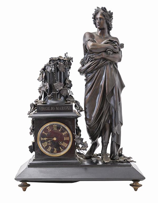 Bronze and Marble French Figural Mantel Clock (1 of 12)