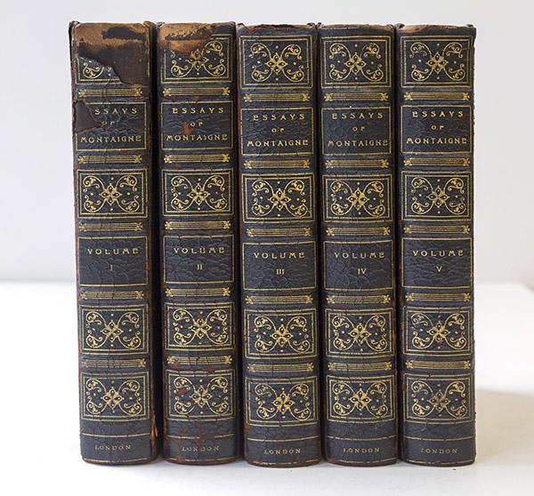 Five Volumes of Leather Essays of Montaigne (1 of 13)