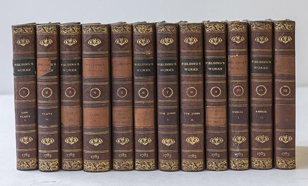 Twelve Volumes The Works of Henry Fielding With The: leather London 1783