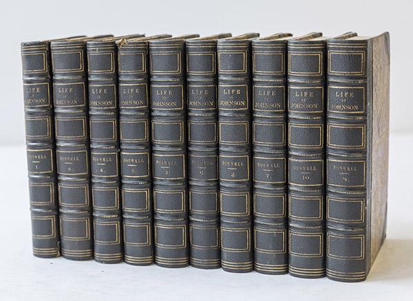 Ten Volumes Boswell's Life Of Samuel J. Johnson L. L. D: 1866 leather