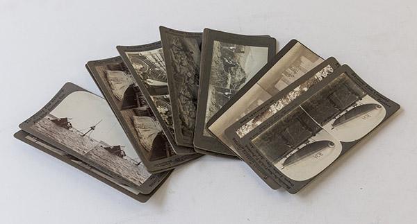 Stereo Cards Early 20th Century & 19th Century: Various European. a few USA, 12 cards total