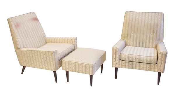 Danish Lounge Chair & Ottomans (1 of 9)