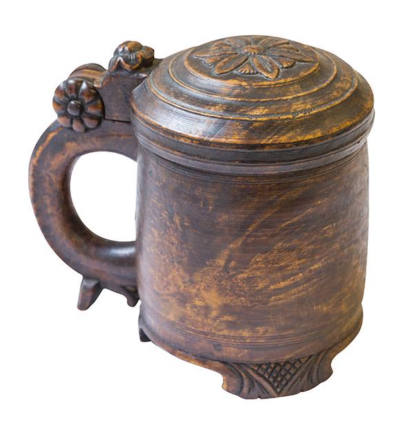 Burled Walnut Folk Art Tankard (1 of 6)