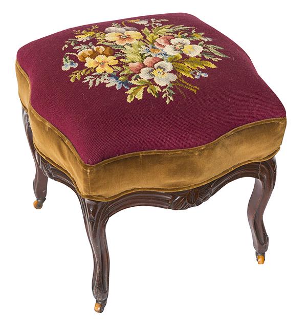 Kentucky Needlepoint Walnut Footstool (1 of 10)