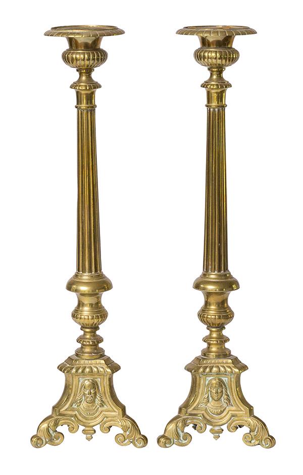 Pair of Flemish Baroque Pricket Style Brass (1 of 7)