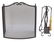 Enameled Iron Fireplace Screen & Tools