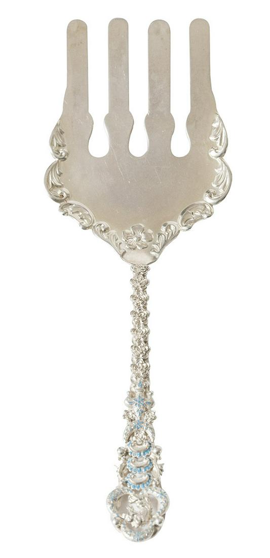 Fine Sterling Silver and Enamel Serving Fork (1 of 6)