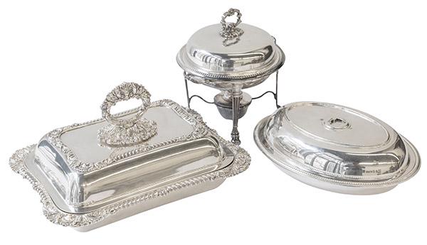 2 silver plated casseroles and vegetable: more to come