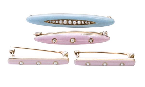 Art Deco 14k & Enamel Pin Set (1 of 7)