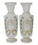 Pair of Hand Painted Satin Bristol Vases