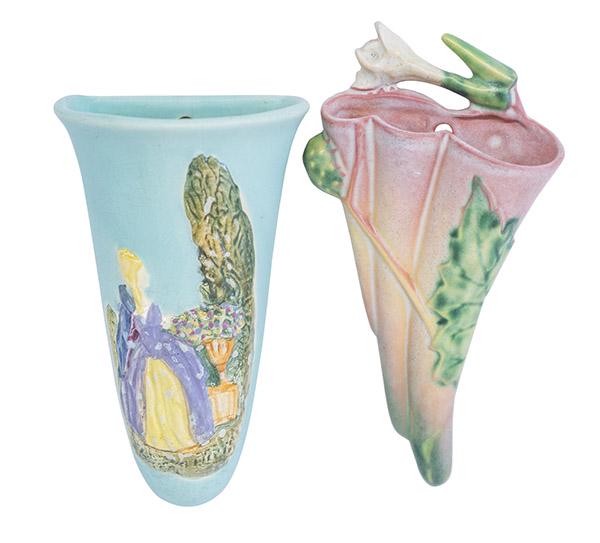 Roseville & Weller Wall Pockets (1 of 6)