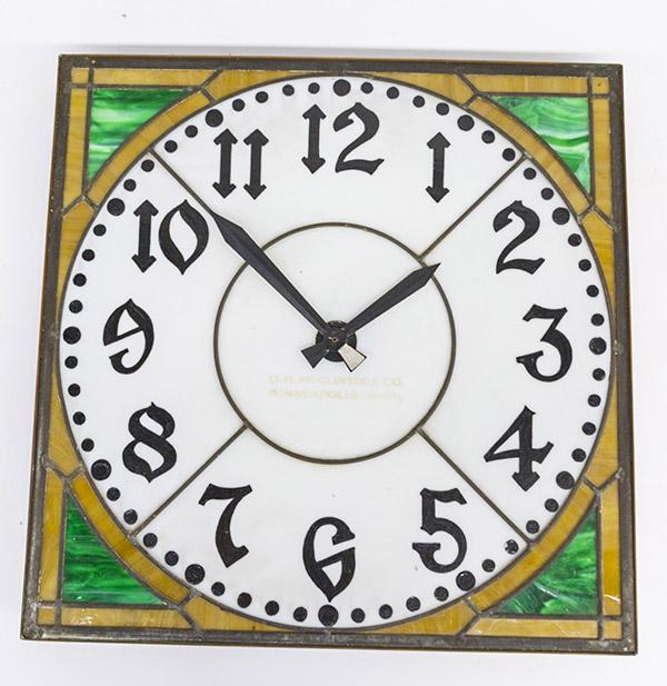O.B. McClintock Co. Slag Glass Clock (1 of 11)