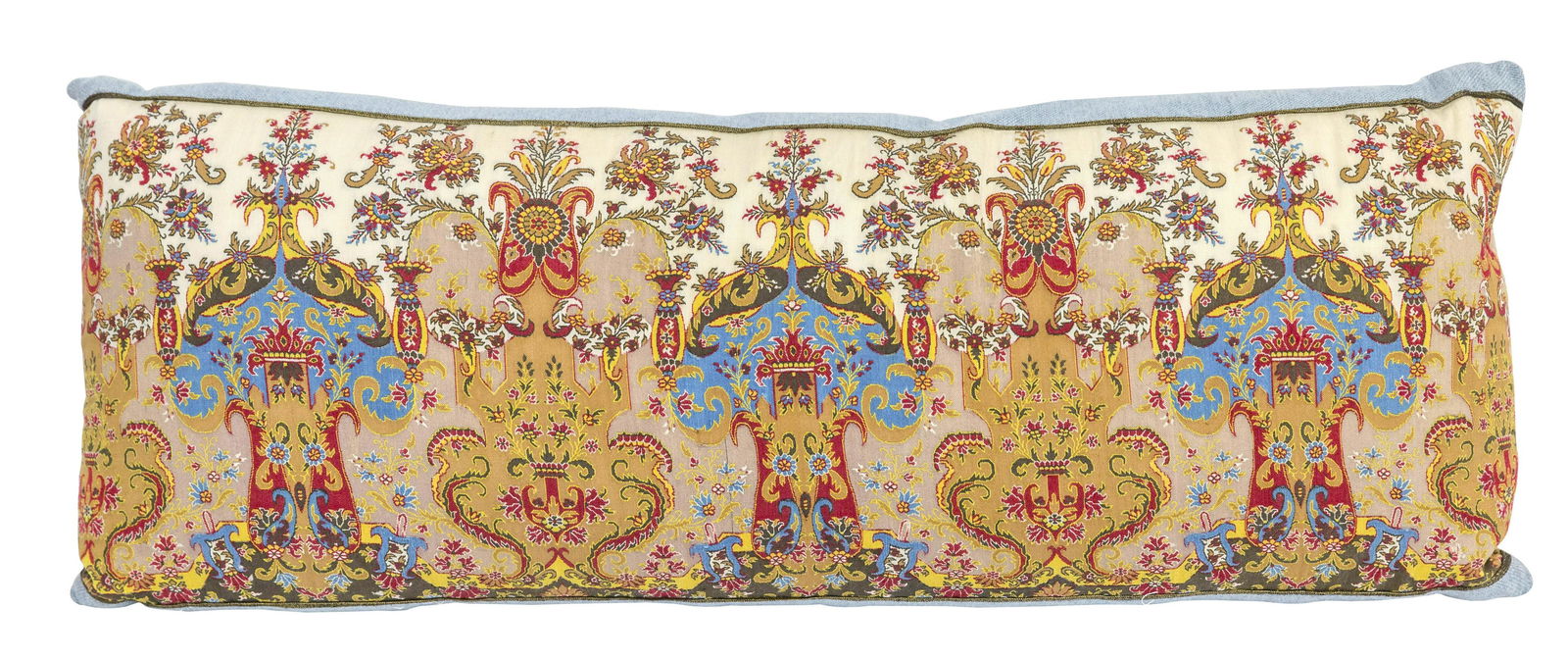 18th Century Kashmir Paisley Silk Embroidered Pillow (1 of 7)