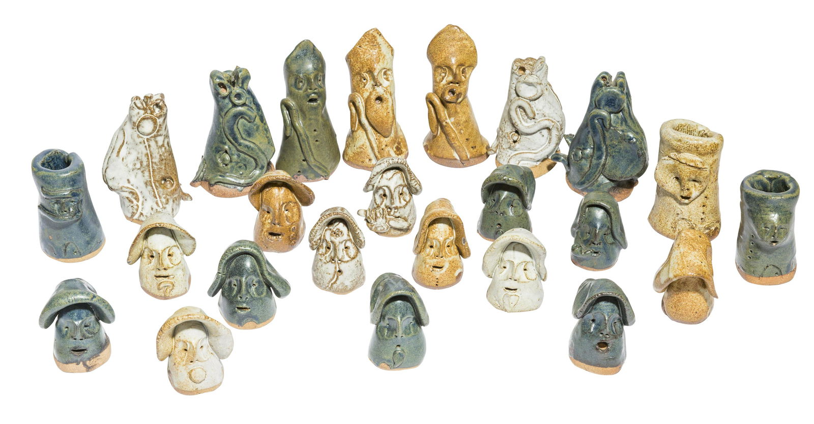 Partial Glaze Stoneware Chess Set (1 of 8)