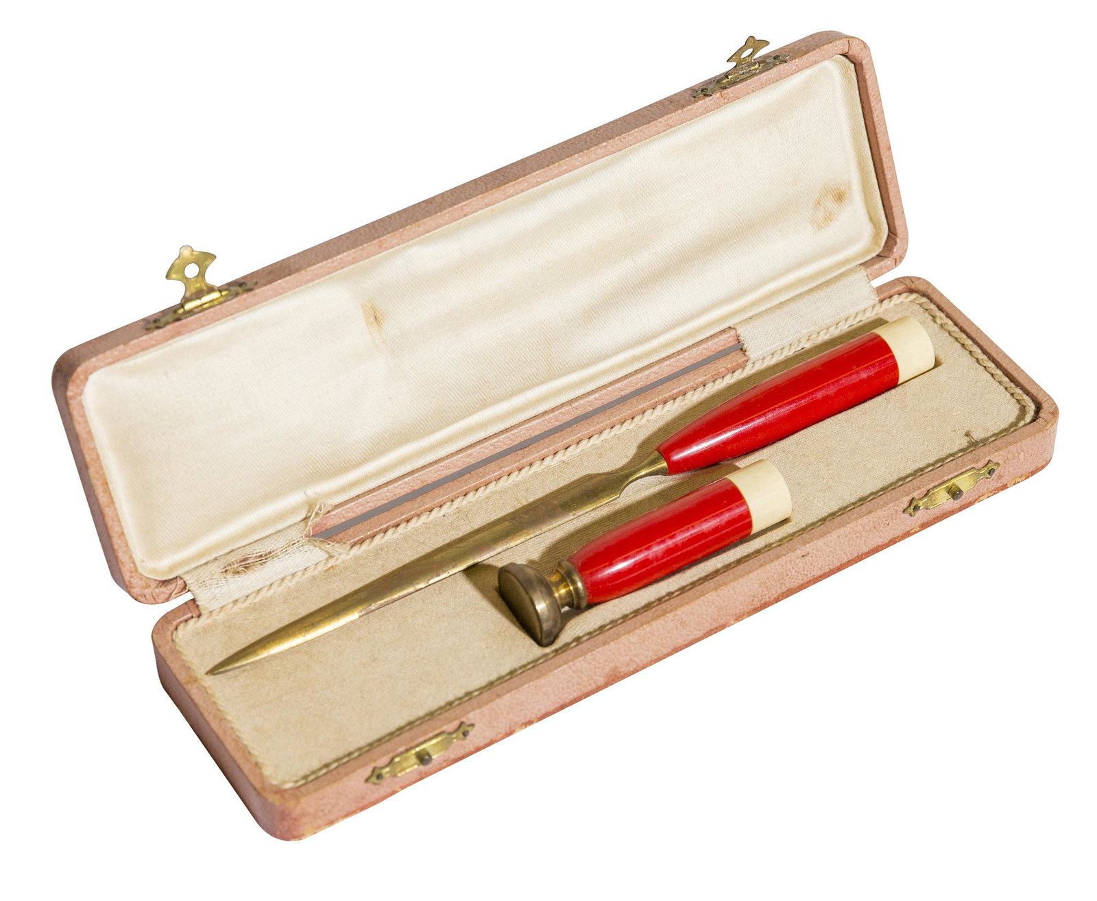 Red Art Deco Bakelite Letter Opener and Seal Set (1 of 5)