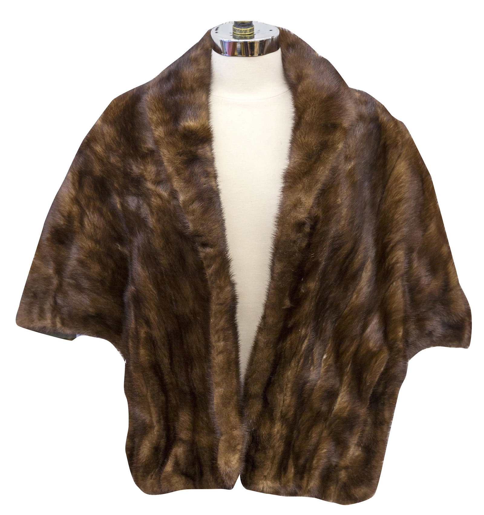 Brown Mink Shoulder Shaw: 1960's.