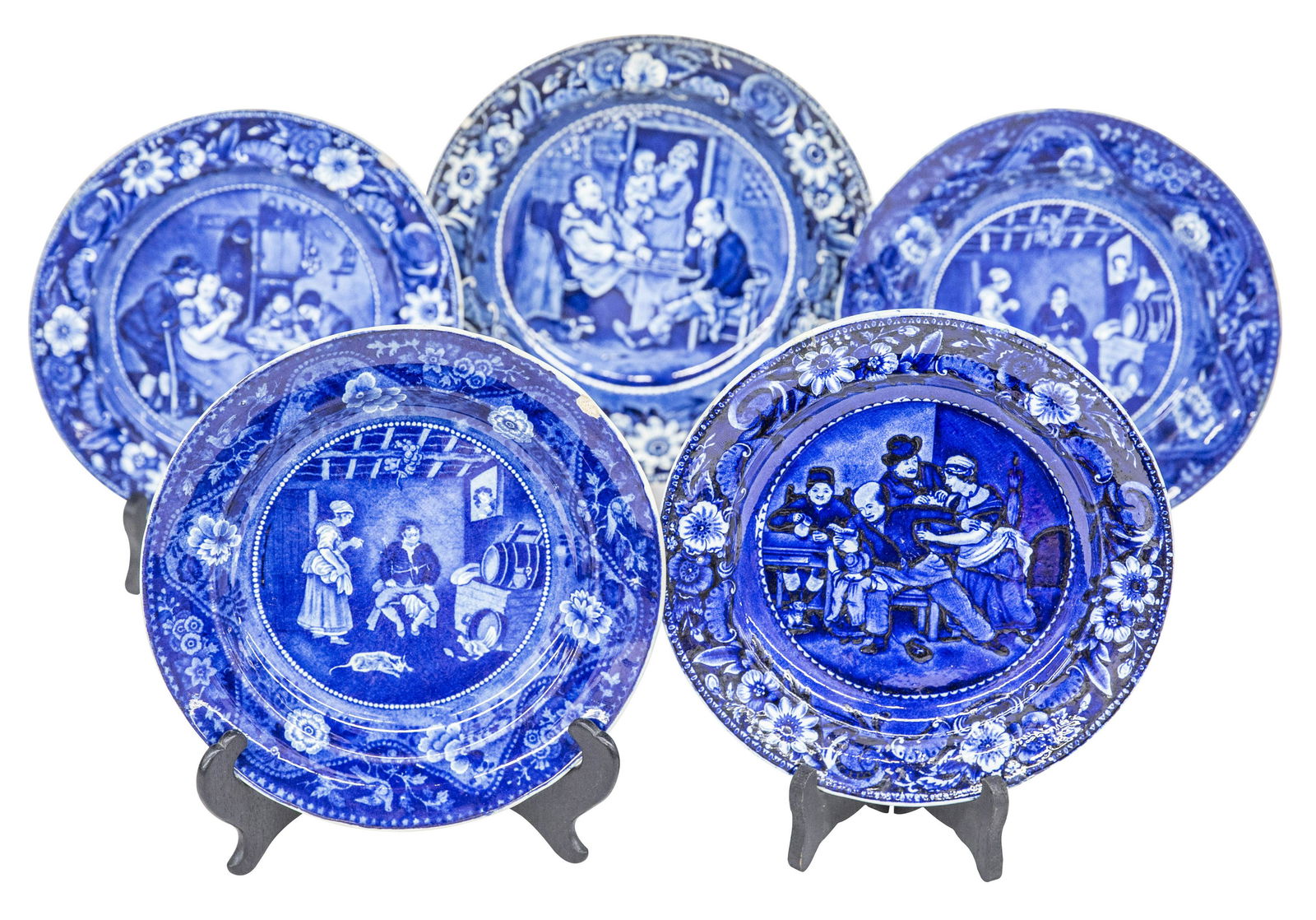 Assembled Historical Blue Staffordshire Grouping (1 of 12)