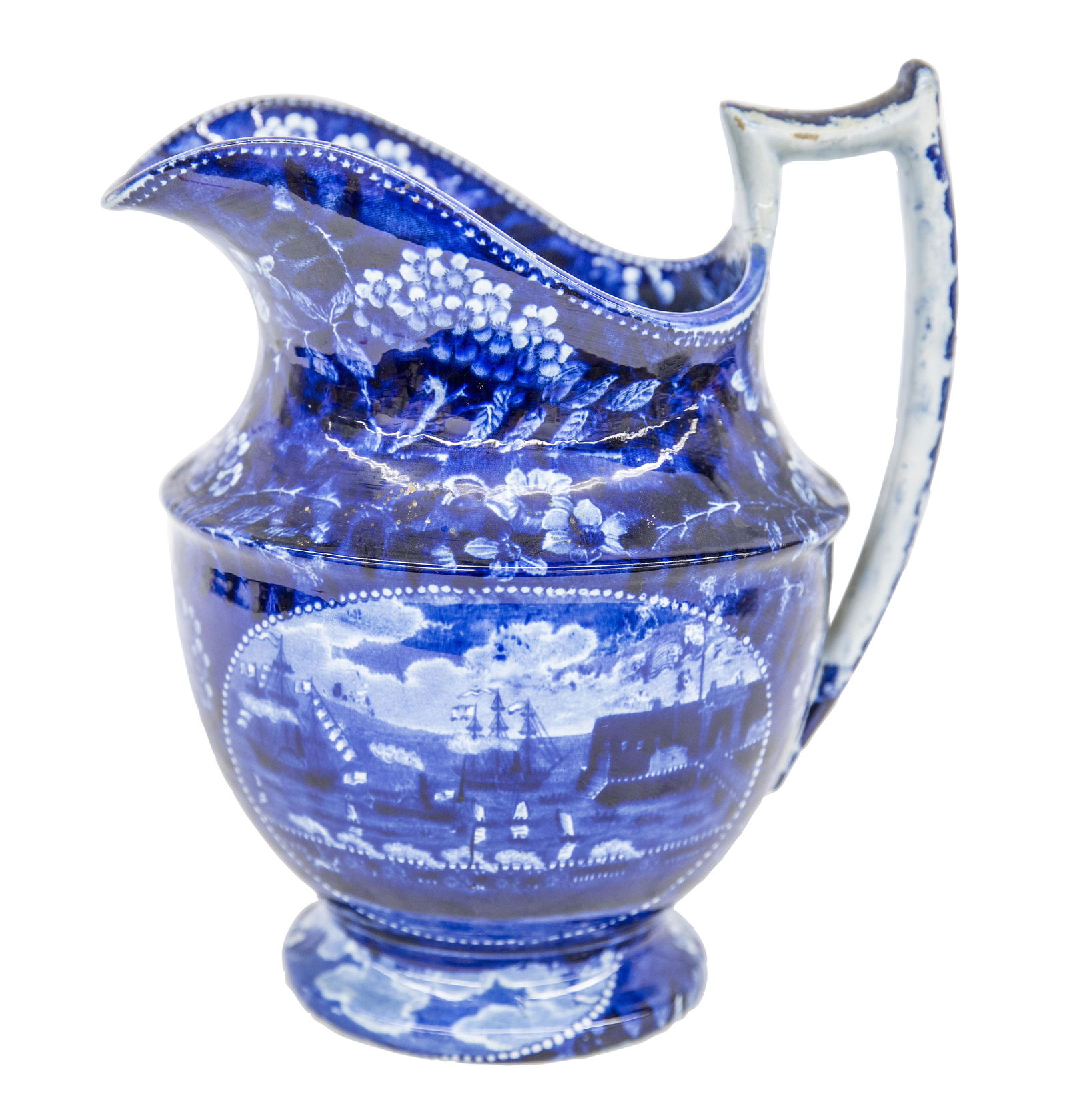 Clews Historical Blue Staffordshire Water Pitcher (1 of 9)