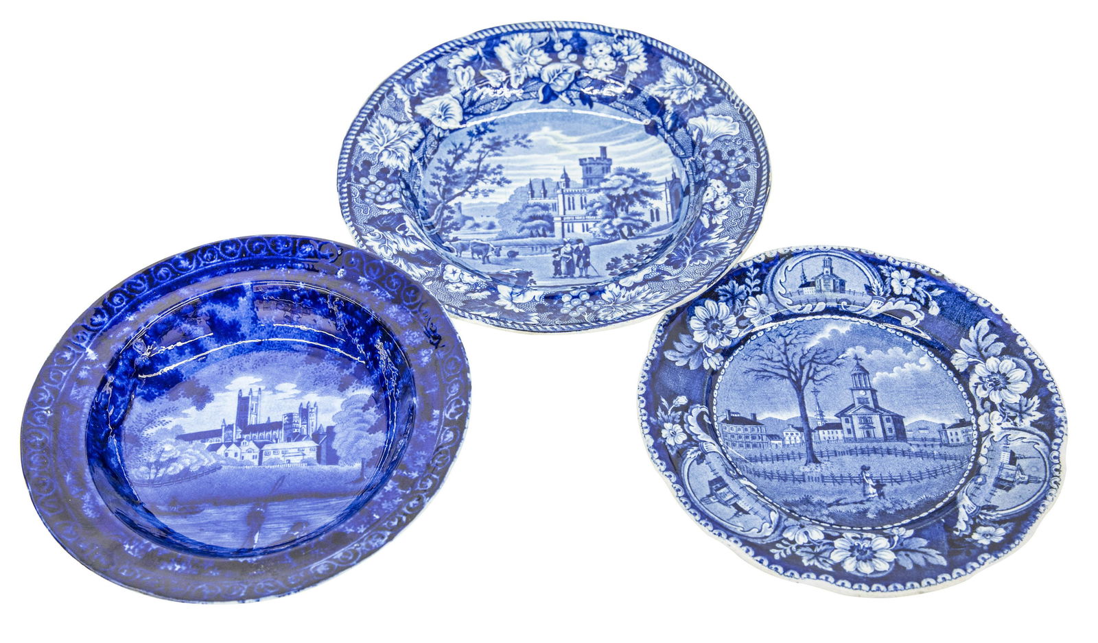 Historical Blue Staffordshire Bowl & Plate (1 of 8)