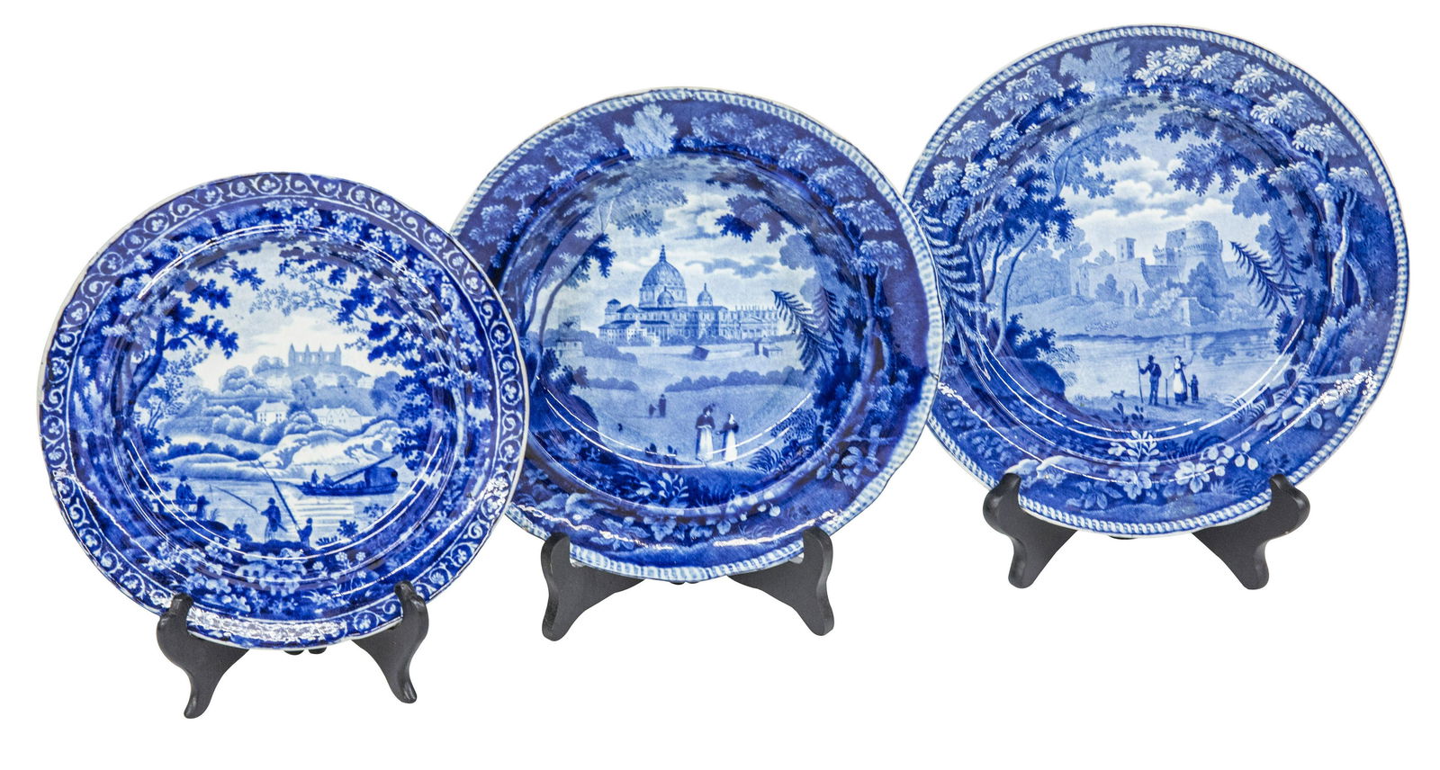 One Historic Blue Bowl, Two Plates (1 of 8)