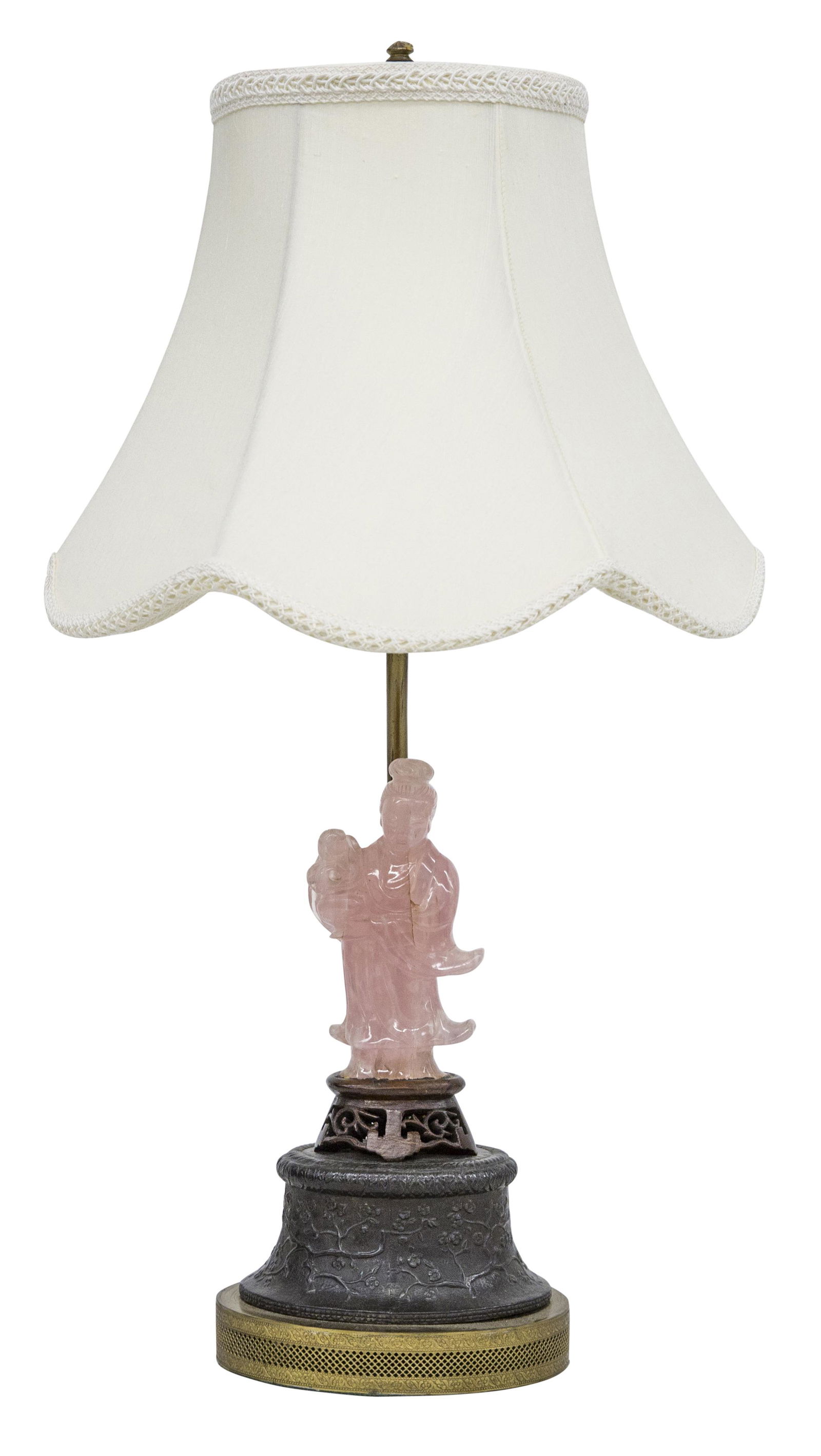 Fine Japanese Pink Jade Geisha Figural Lamp (1 of 8)