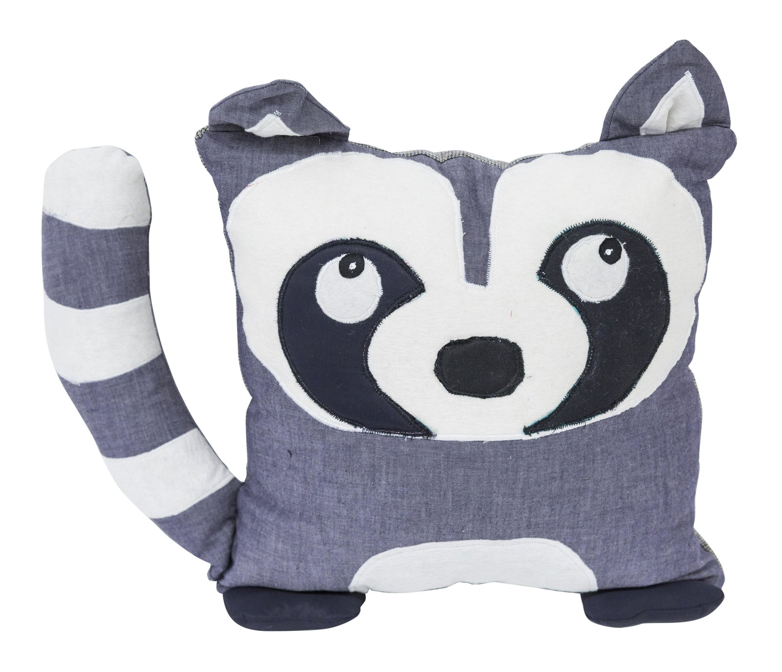 Mid Century Modern Racoon Pillow: Hand designed & stitched pillow. Designer unknow.