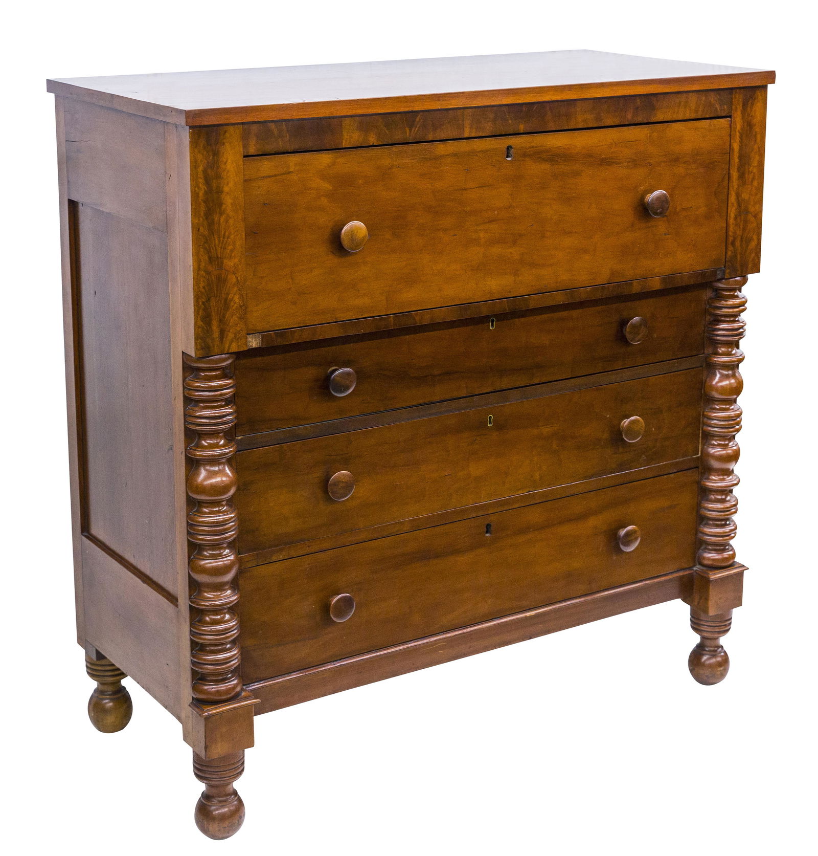 19th Century American Cherry Four Drawer Chest (1 of 12)
