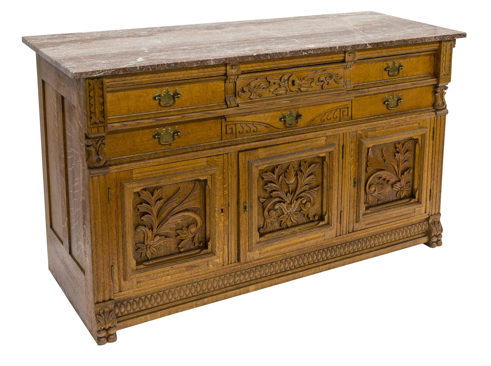 R.J. Horner Oak and Marble Sideboard (1 of 19)