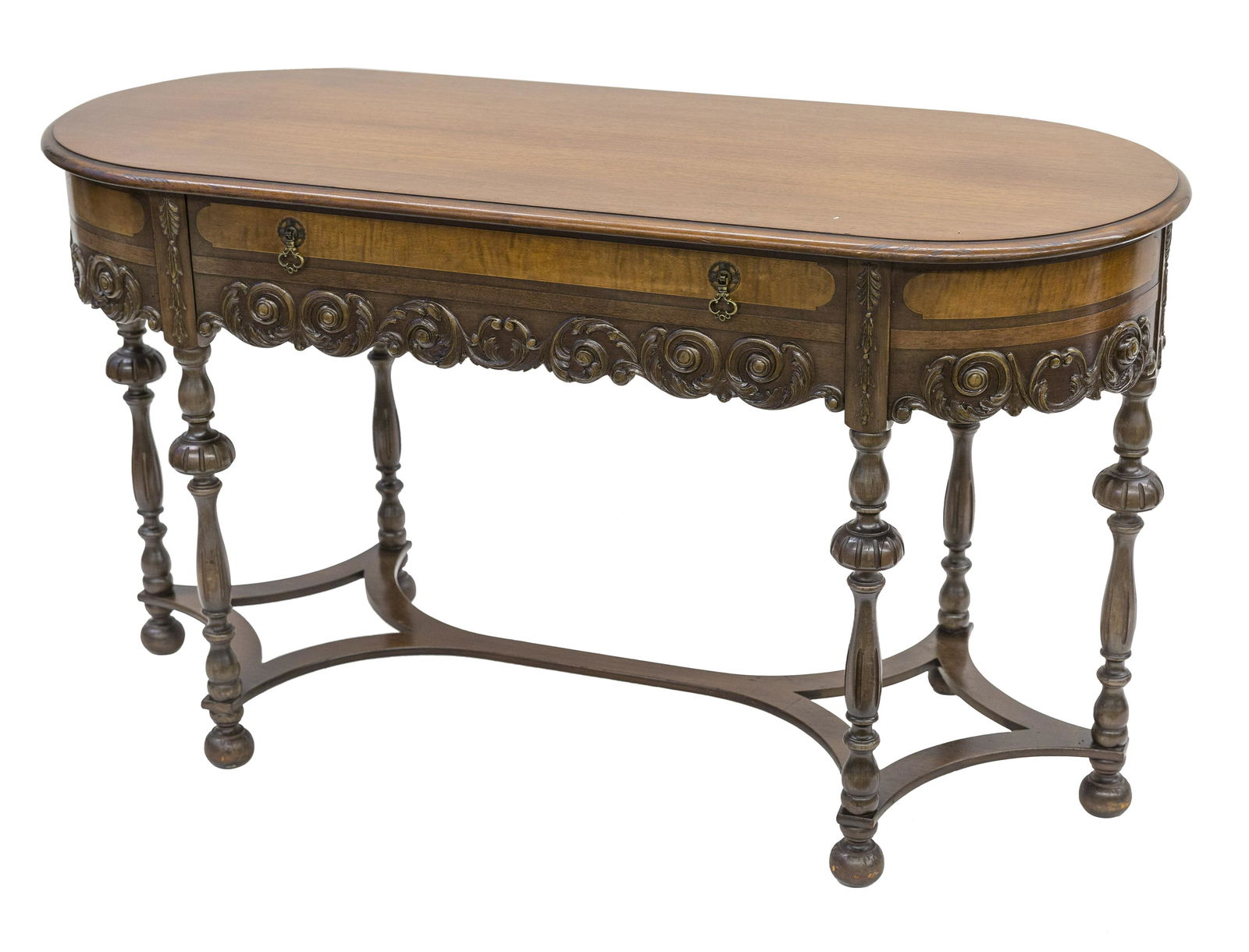 Heavily Carved Oval Library Table (1 of 14)