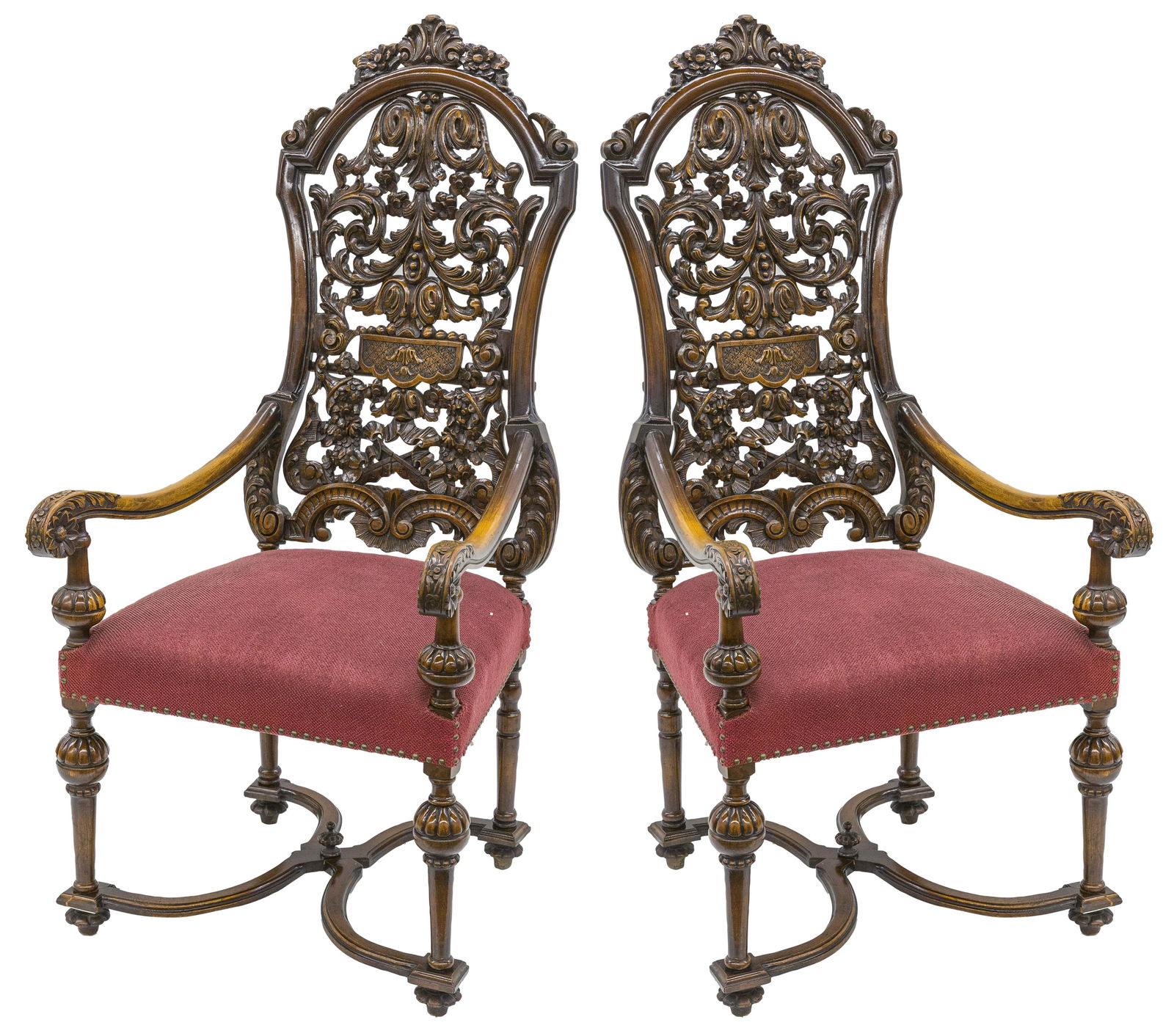 Outstanding Heavily Carved Jacobean Accent Chairs (1 of 11)