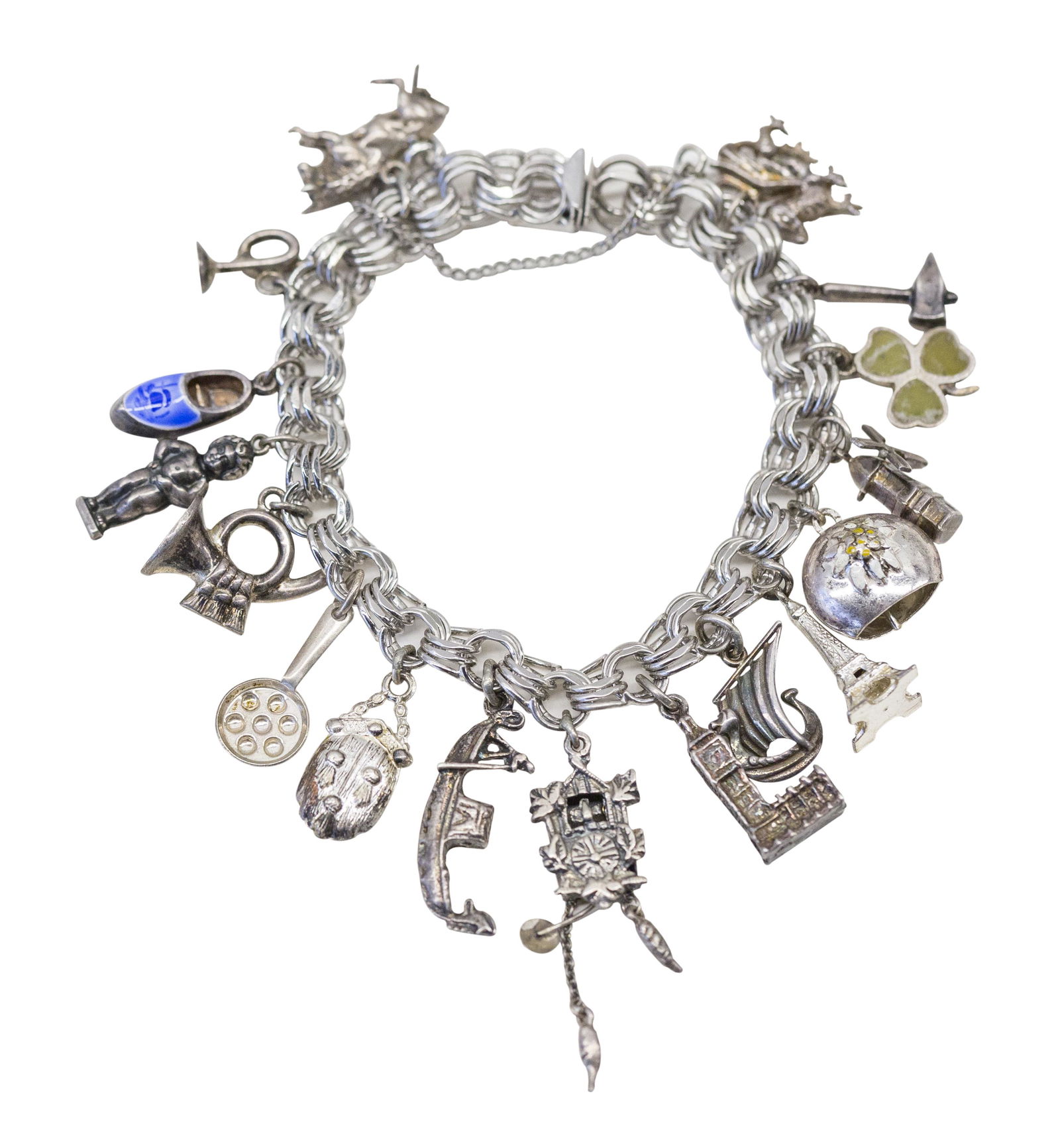 Designer Sterling Silver Charm Bracelet (1 of 10)