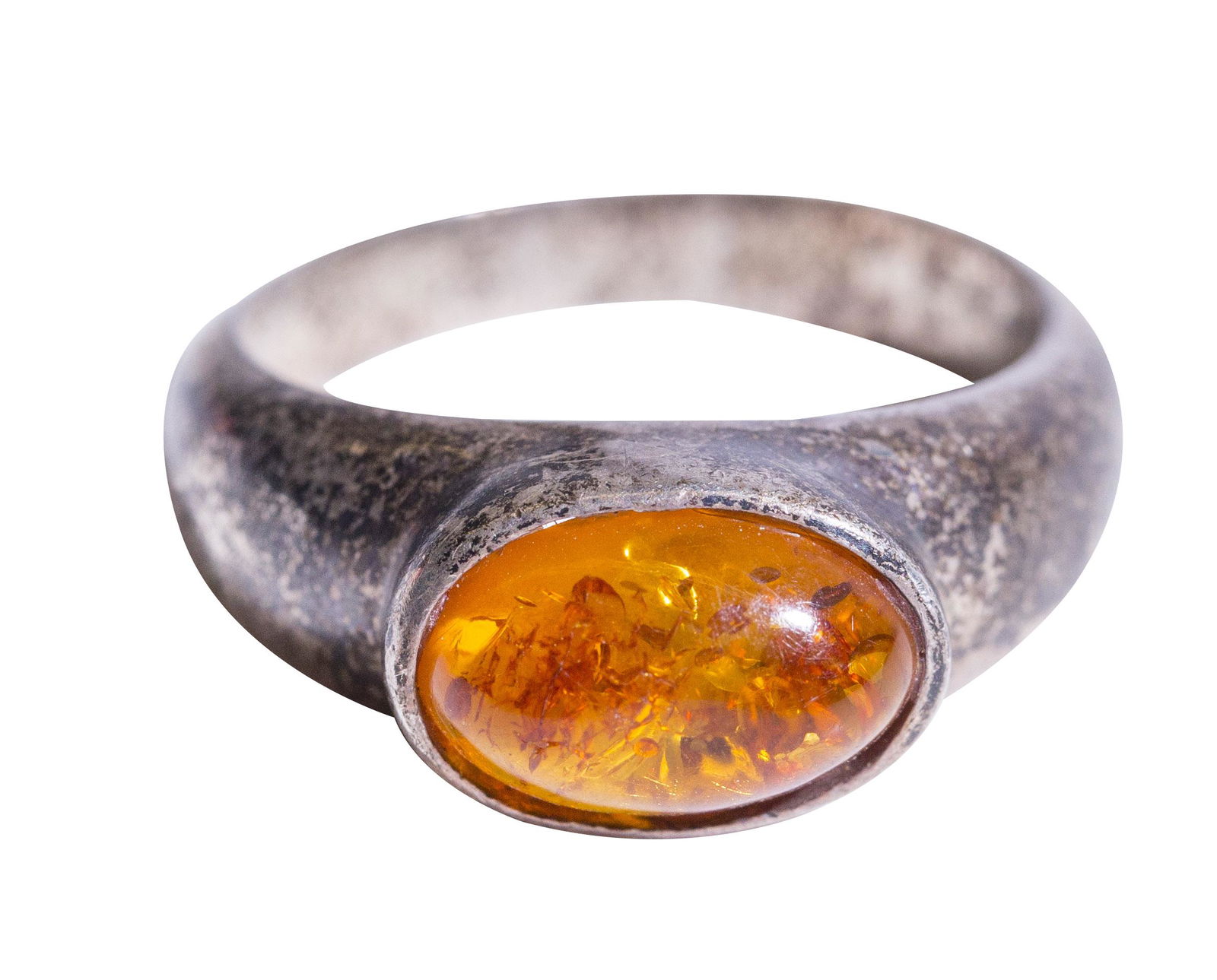 Sterling Silver Ring with Amber Stone (1 of 9)
