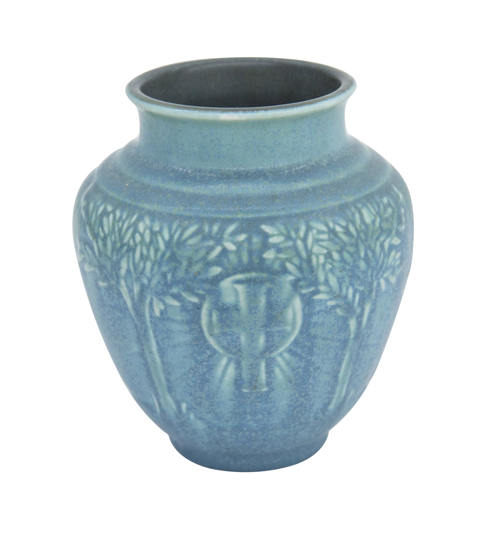 Rookwood Pottery National Catholic Conference Vase: 1934 production line. Manufactures mark to underside 5 1/4h
