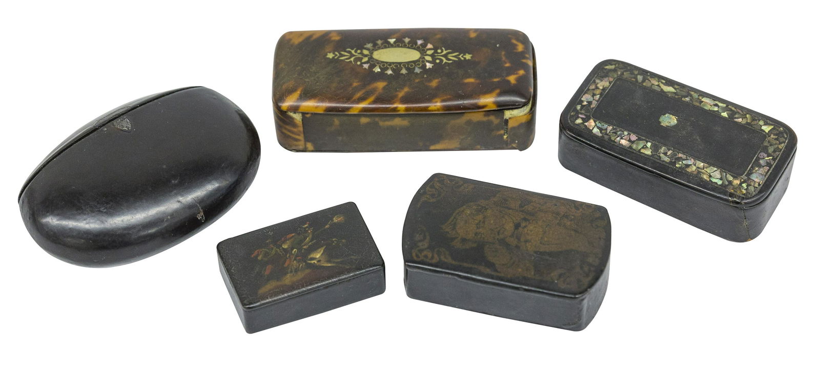 Five Assembled Hinged Lid Miniature Boxes, 19th Century (1 of 7)