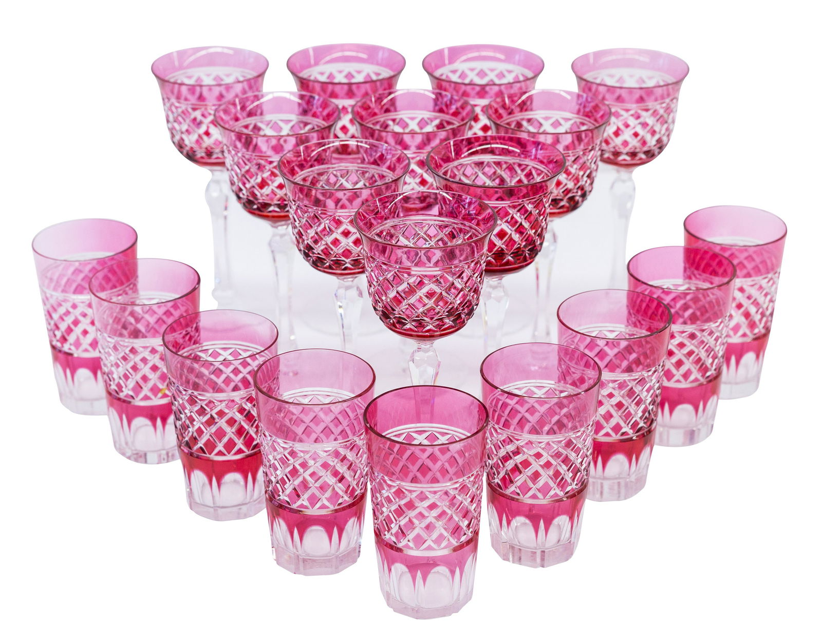 Cranberry Red Cut to Clear Glassware (1 of 7)