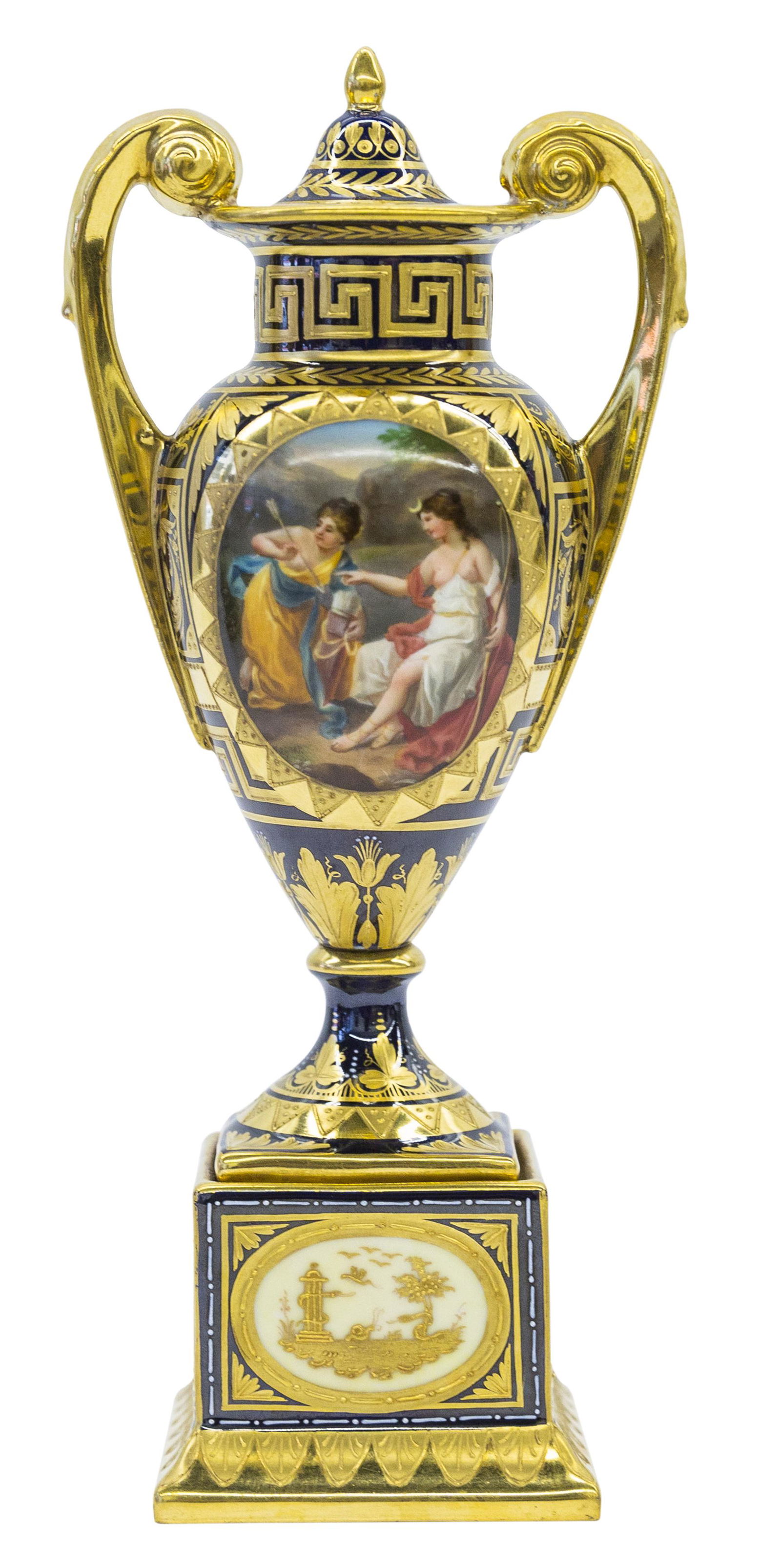 Outstanding Royal Vienna Miniature Lidded Urn, Wagner (1 of 5)