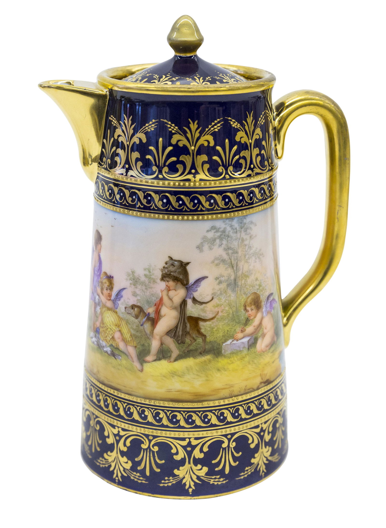 19th Century Dresden Cobalt Blue Porcelain Creamer (1 of 8)