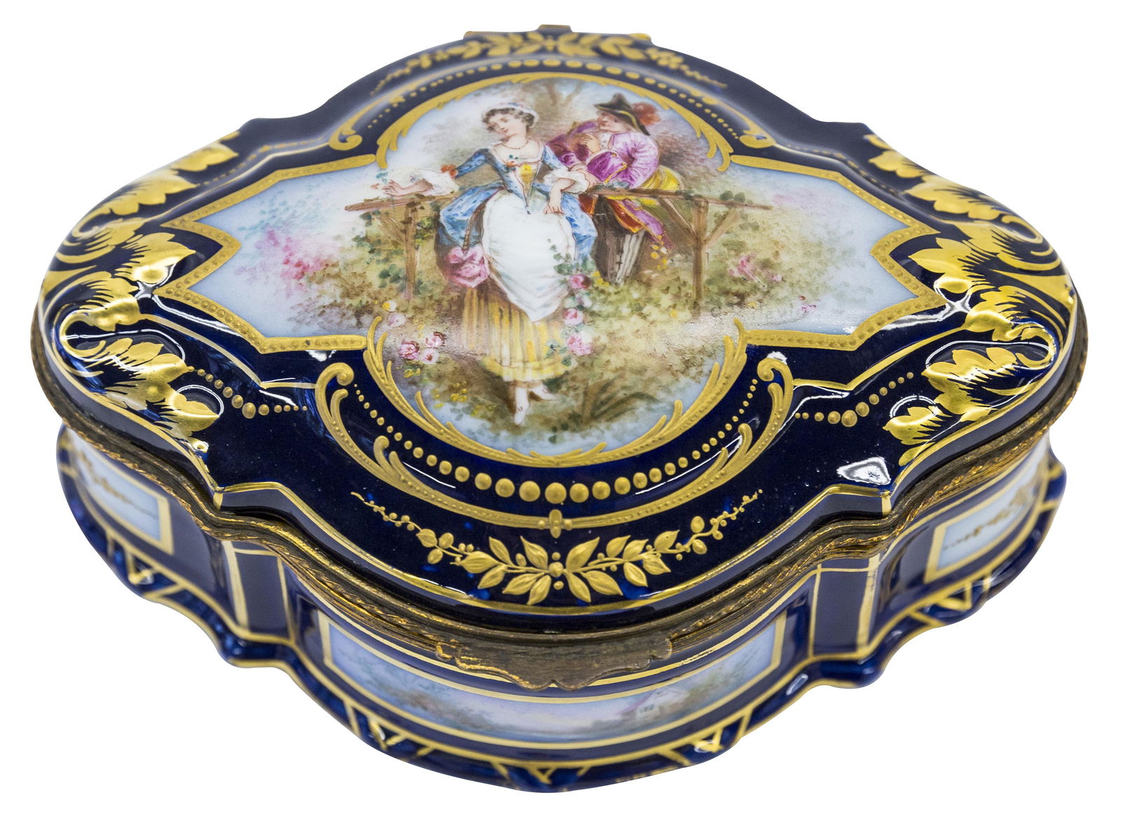 19th Century Serves Cobalt Blue Porcelain Box (1 of 8)