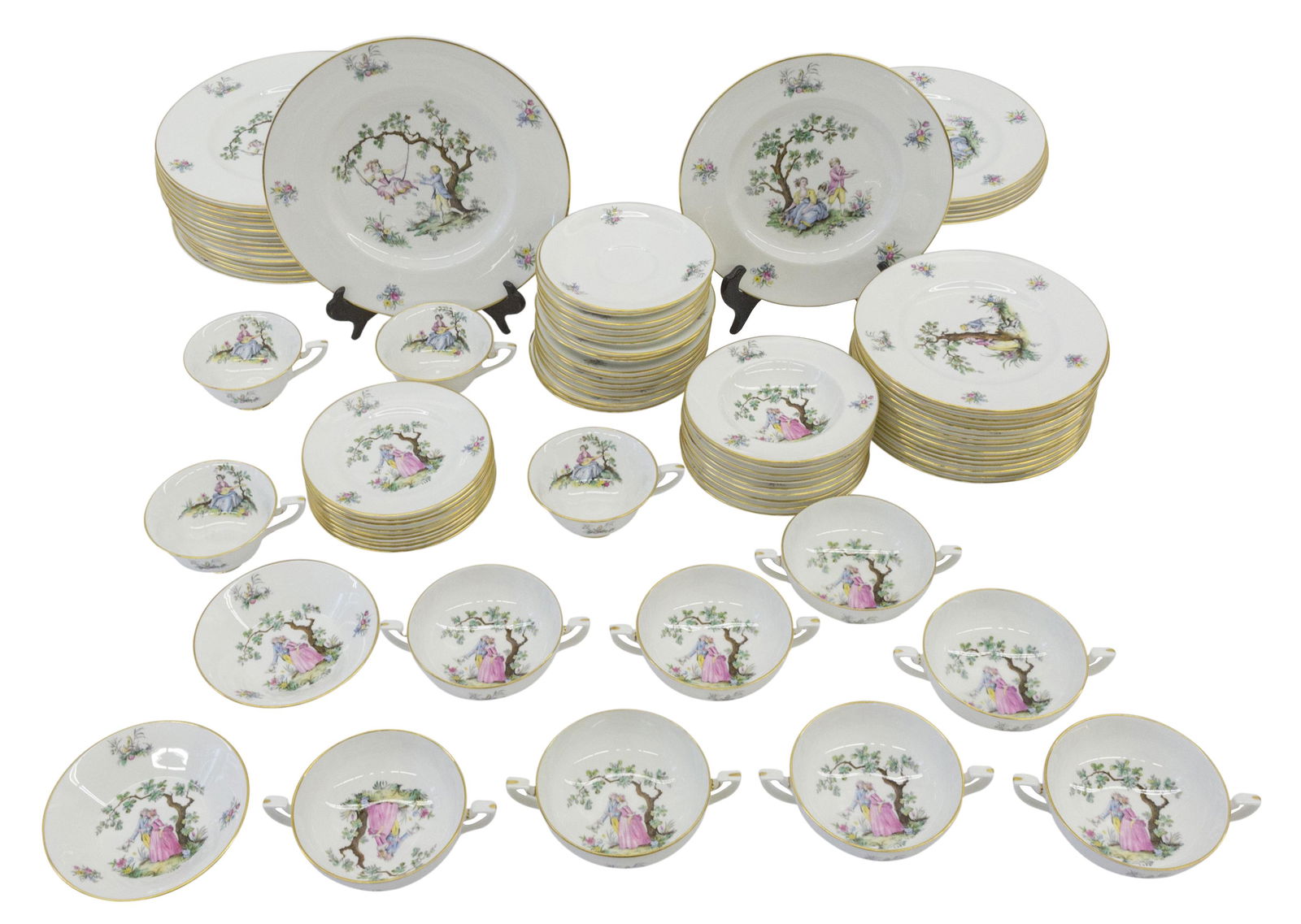 77 Piece Royal Worcester "Watteau" China Service (1 of 13)